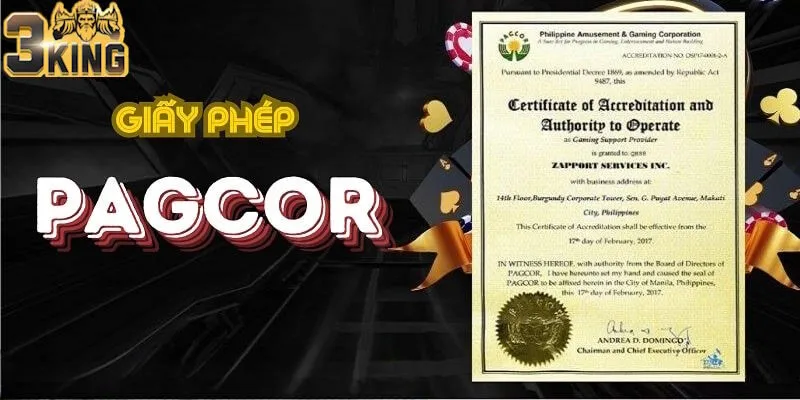 Sân chơi sở hữu giấy phép của đơn vị uy tín PAGCOR